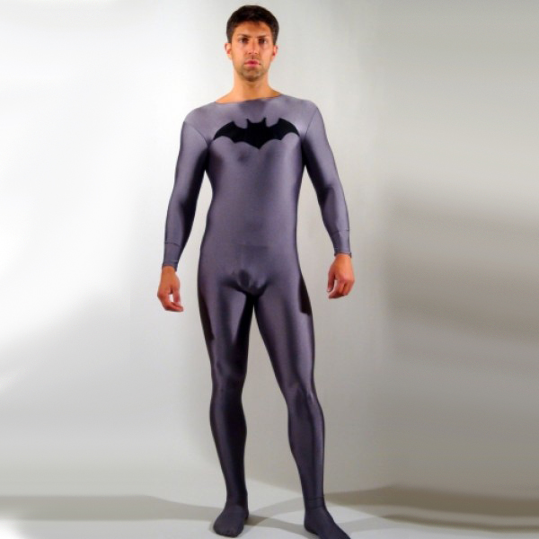 Gray Lycra Batman Zentai Leotard